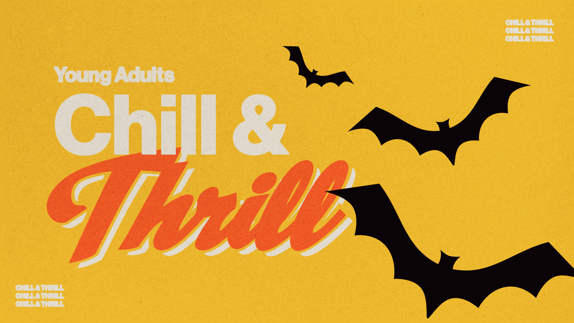 Young Adults Chill & Thrill

Monday | 6:30 - 8:00 pm
October 21
